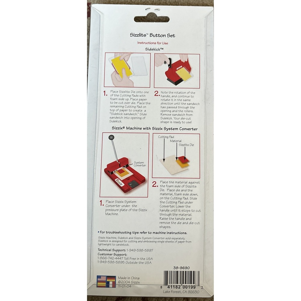 NIP Retired Sizzix Sizzlits Button Set 4 Piece Dies - Picture 2 of 2